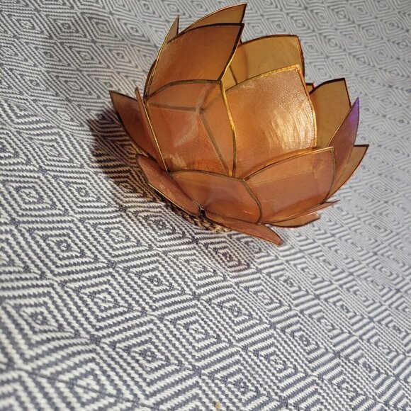 Zodax Smoke Brown Capiz Lotus Tea Light Candle Holder - Picture 9 of 13
